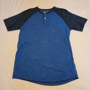 American Eagle Short Sleeve Henley [L] Blue